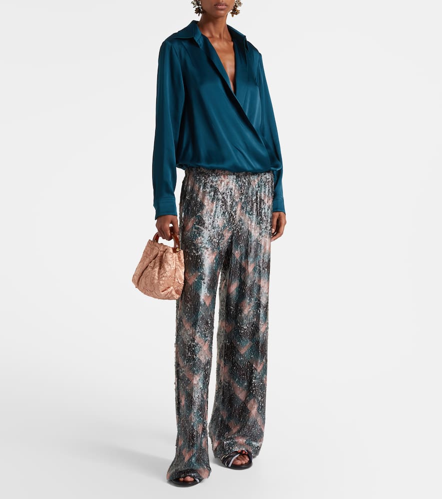 Satin wrap top