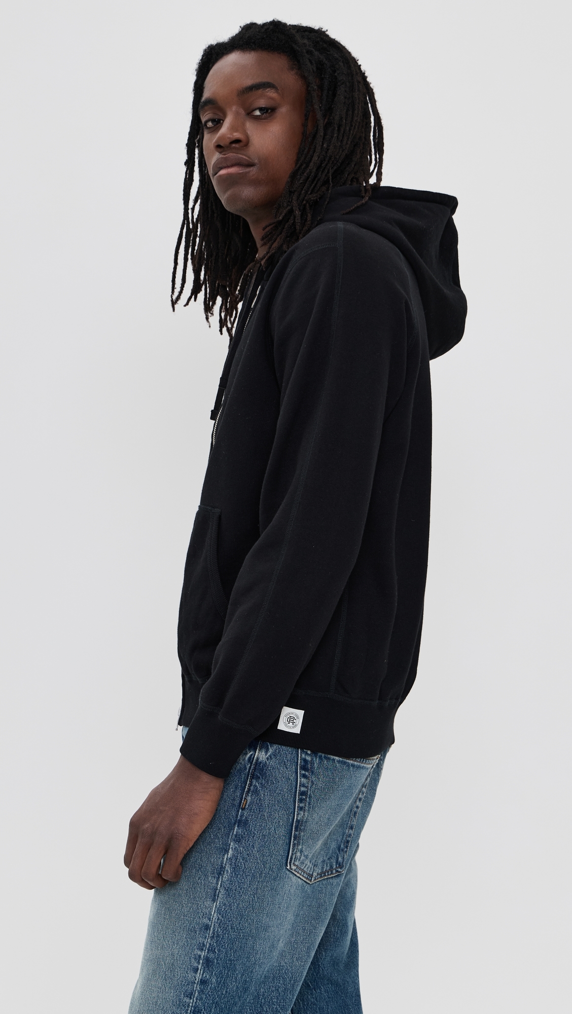 Reigning Champ Mid-Weight Terry Standard Zip Hoodie Black