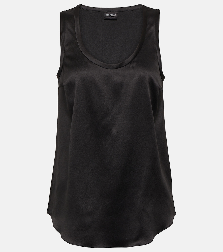 Silk-blend tank top
