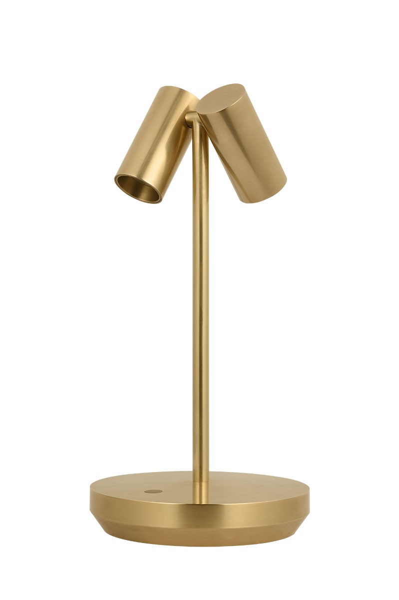 Hand Rubbed Antique Brass LED Table Lamp from the Doppia Collection