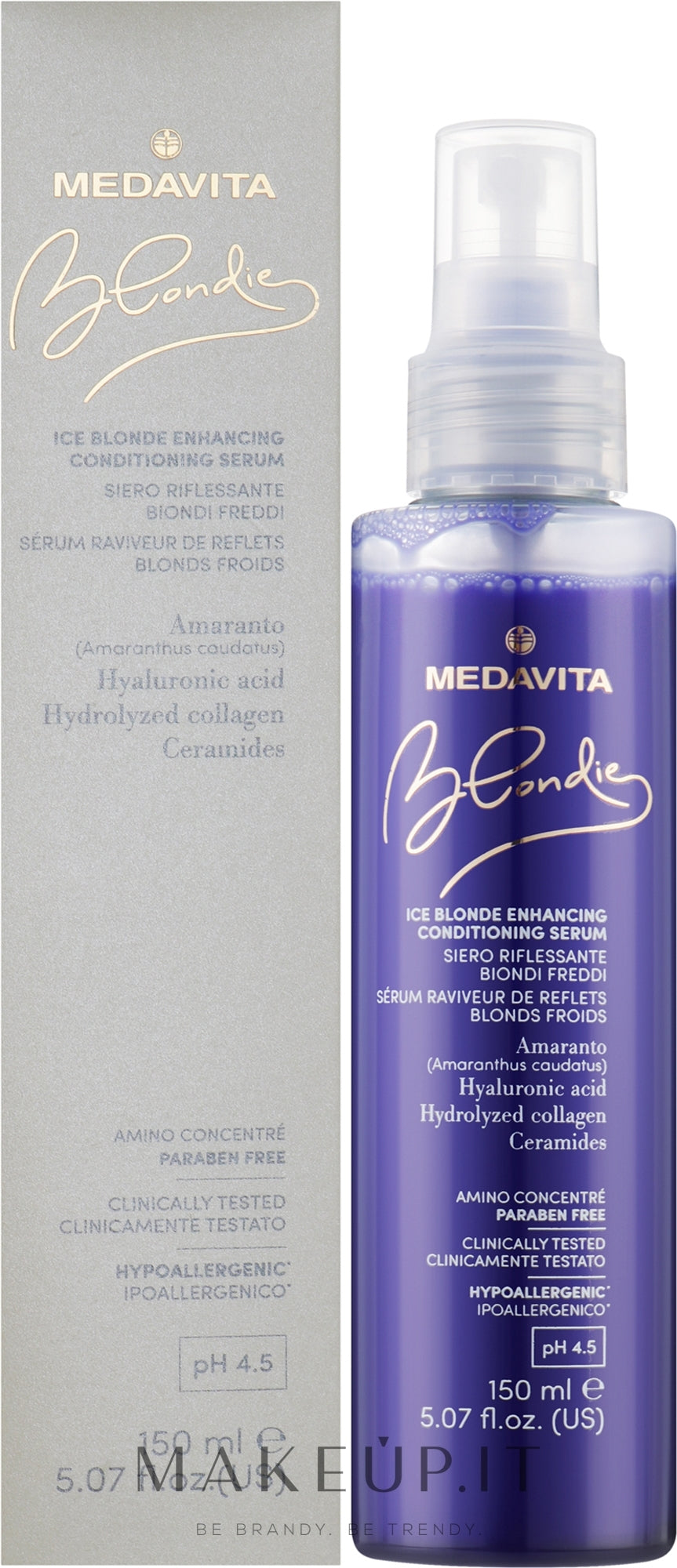 Siero riflessante per biondi freddi Medavita Blondie Ice Blonde Enhancing Conditioning Seru