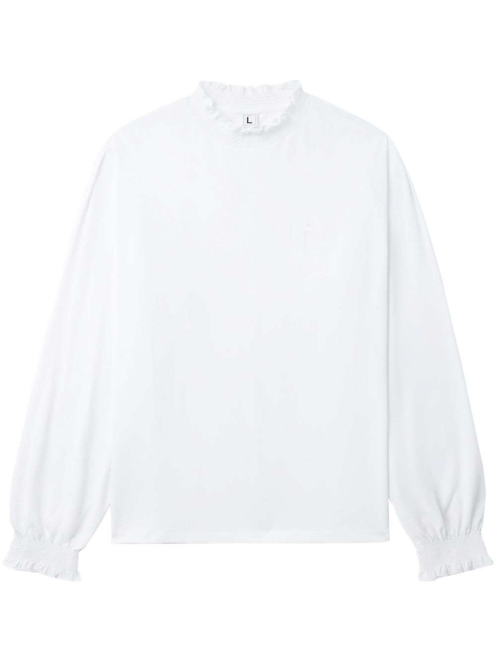 Ruffled cotton sweatshirt - White