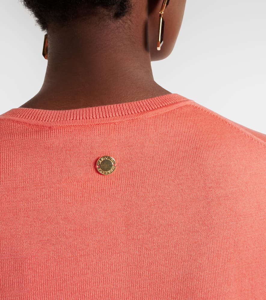Cropped silk and cotton cardigan