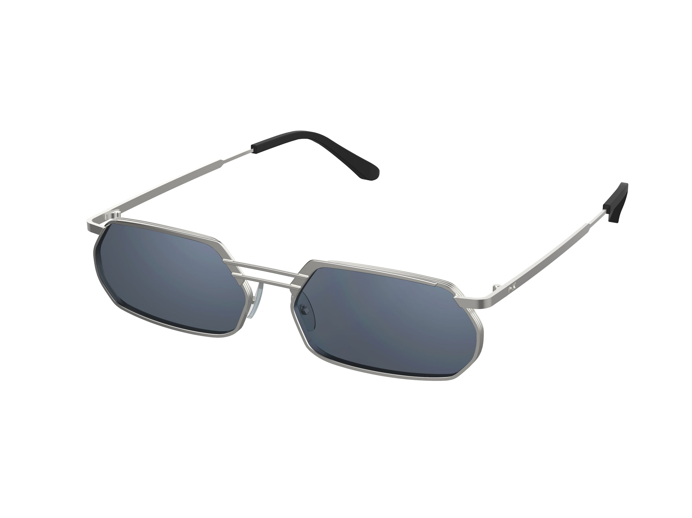 XLAB Unisex Borocay fotocromatico Montature da vista Metallo Argento Squadrata Demo