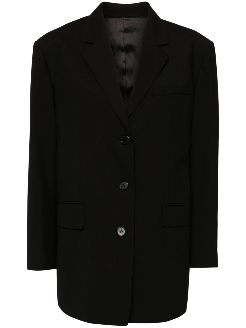 Loose fit single jacket - Black