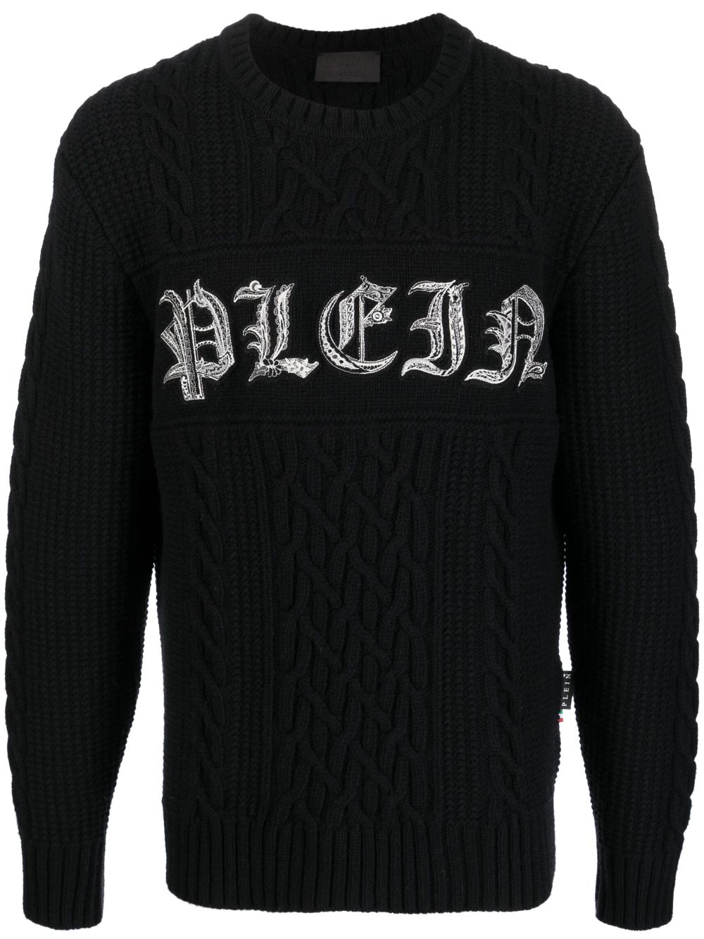 Logo-print wool sweater - Black