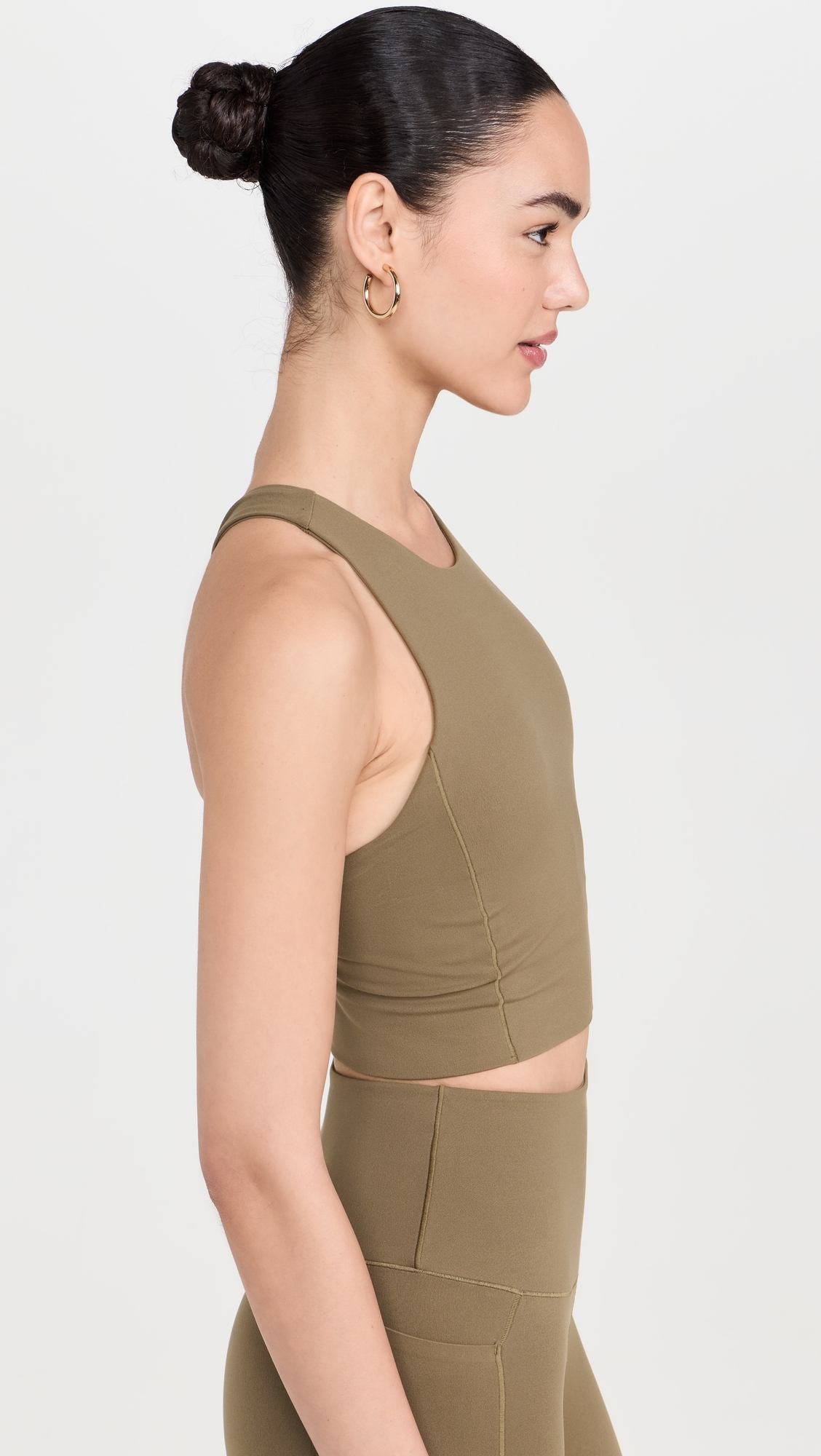 Revive Longline Bra Brown Leaf