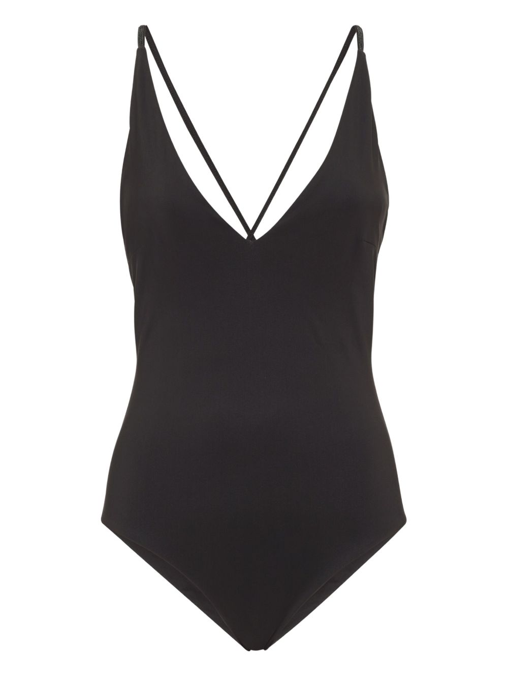 Monili-detail swimsuit - Brown