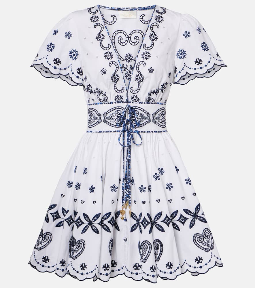 Embroidered cotton minidress