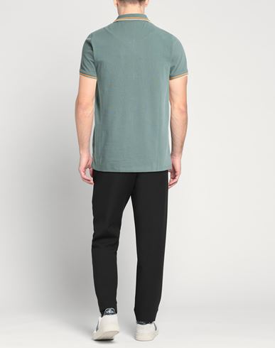 Man Polo shirt Dark green Size L Cotton