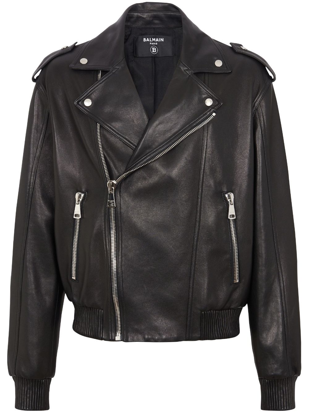 Leather biker jacket - Black