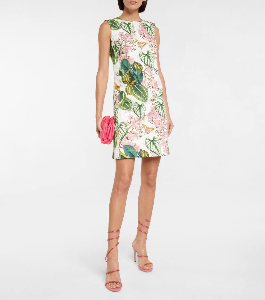 Floral cotton-blend minidress