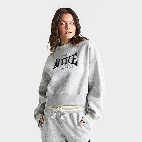 Women's Phoenix Oversized Crewneck Sweatshirt in Pure Platinum/Heather/Midnight Navy