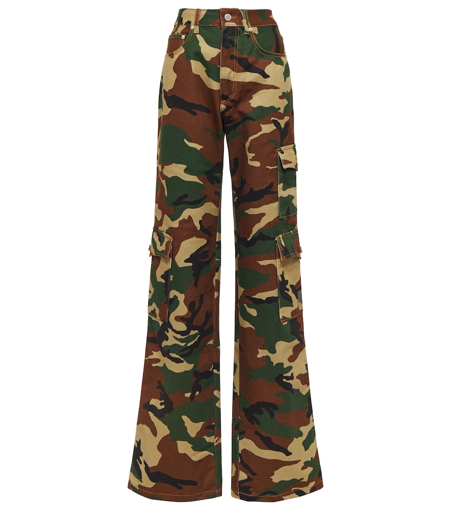 Alessandra Rich Camouflage cotton cargo pants