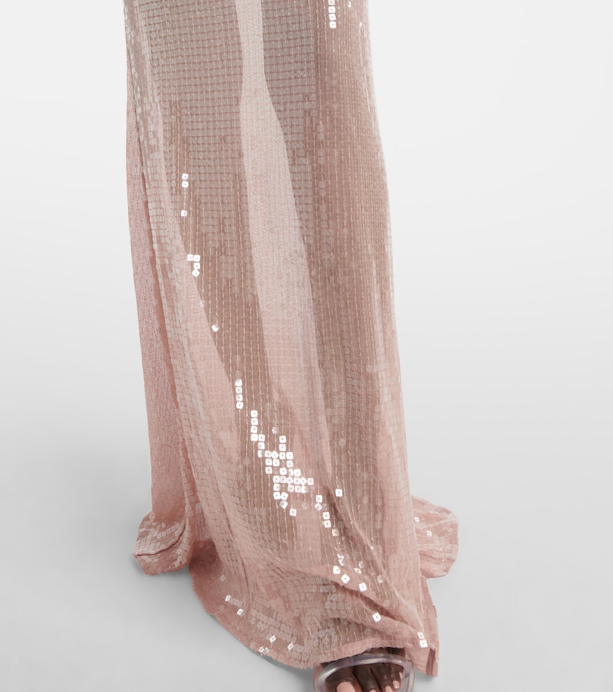 Claudie sequined sheer maxi dress
