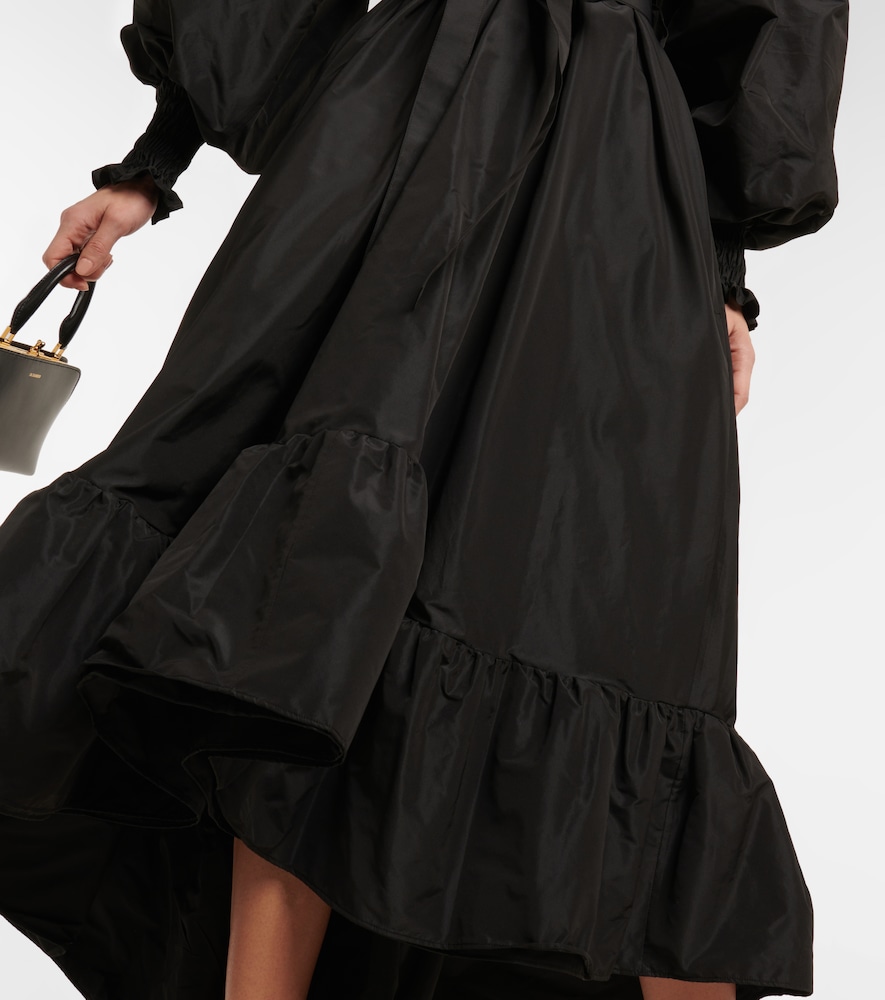 Off-shoulder faille maxi dress