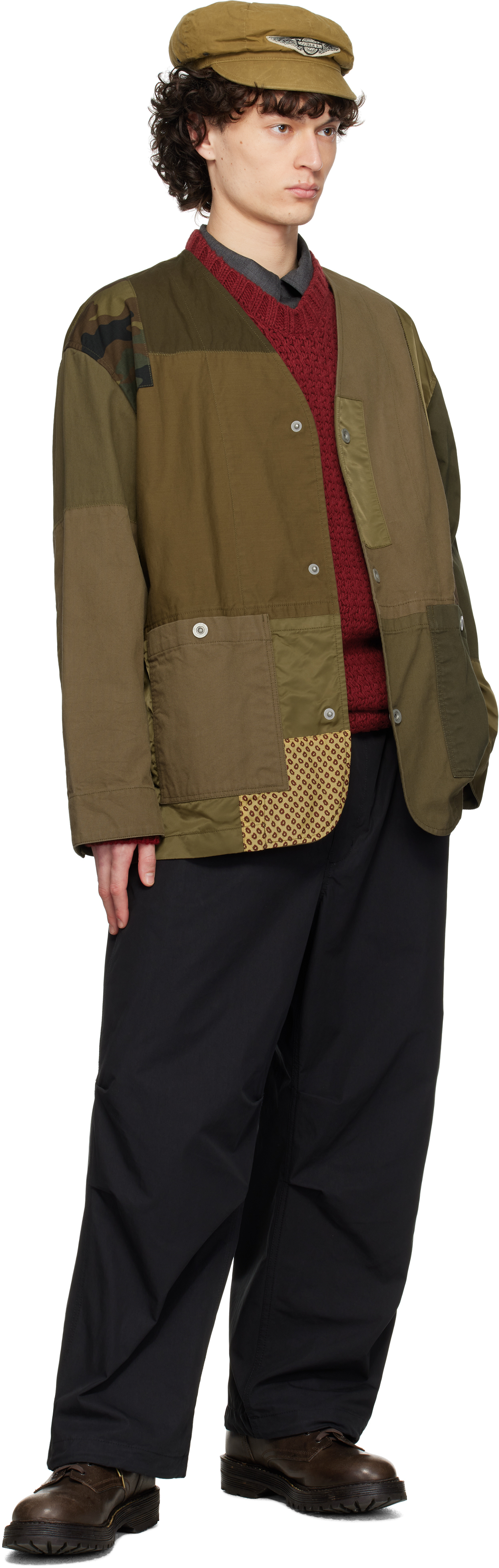 Comme des Garçons Homme Khaki Multi Fabric Mix Jacket