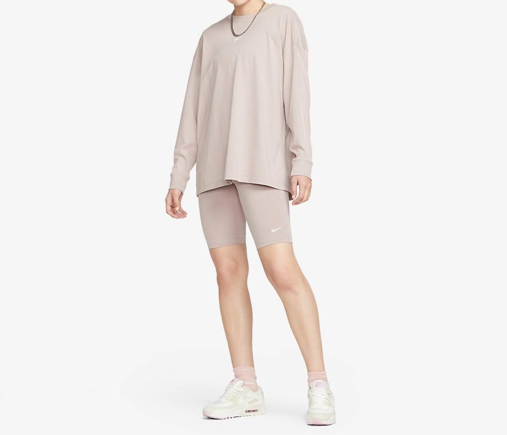 Sportswear Essential Bike Shorts In Diffused Taupe/white