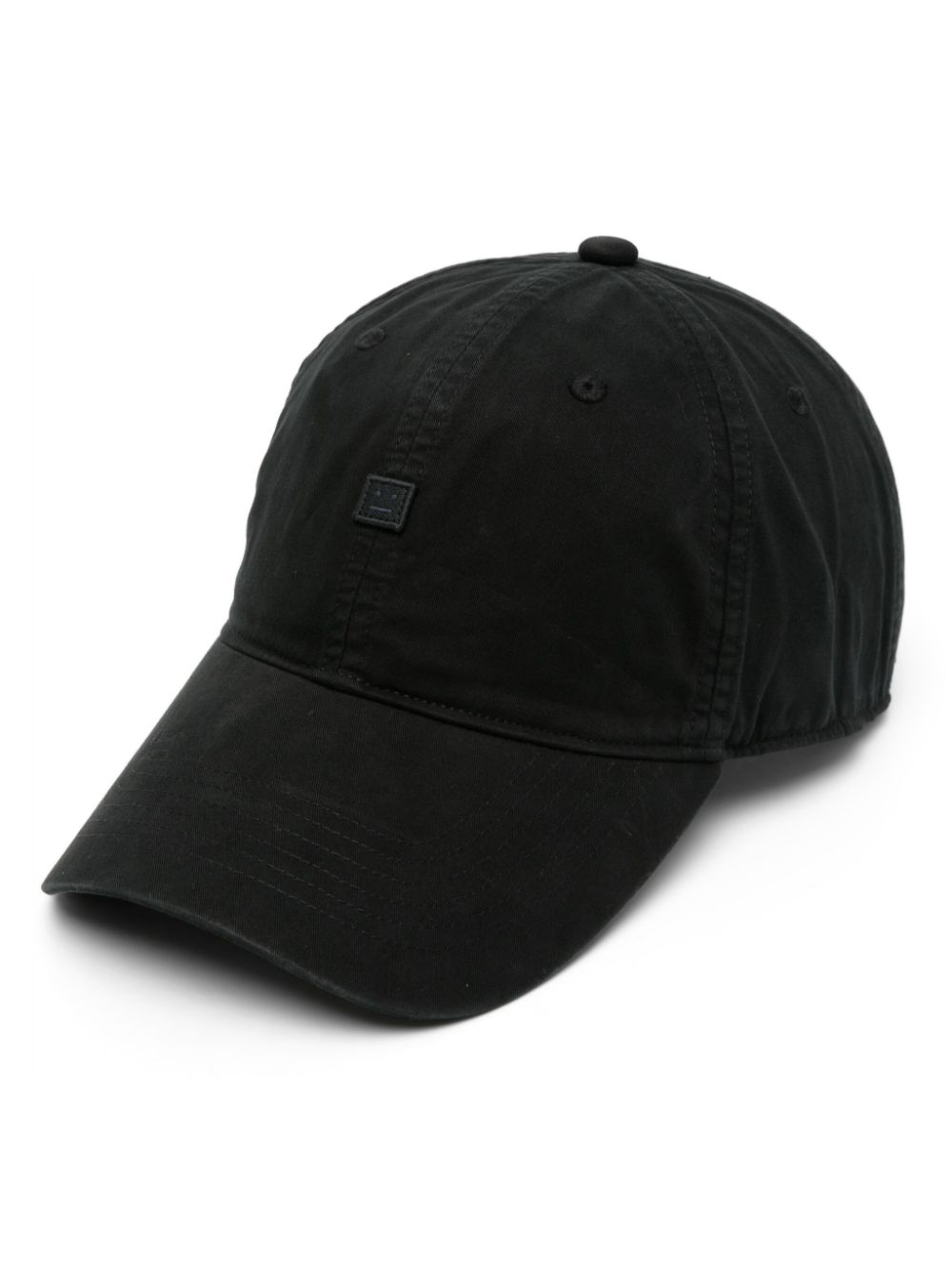 Logo-appliqué cotton baseball cap - Black