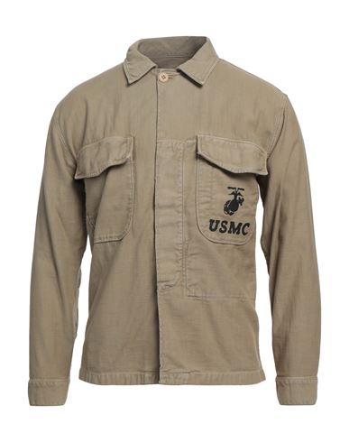 Man Shirt Khaki Size M Cotton