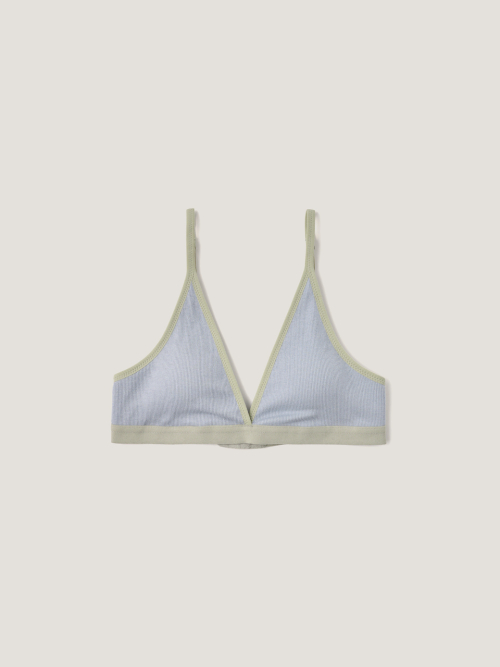 Triangle ribbed modal bra in blue