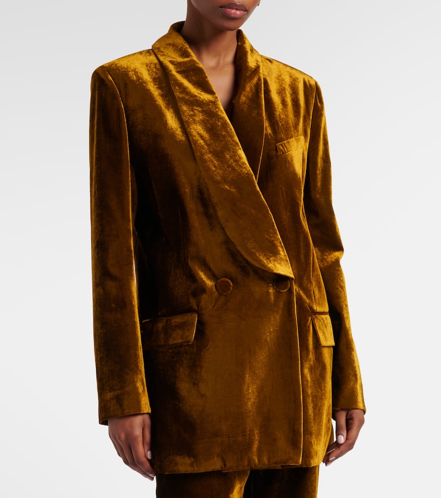 Double-breasted velvet blazer