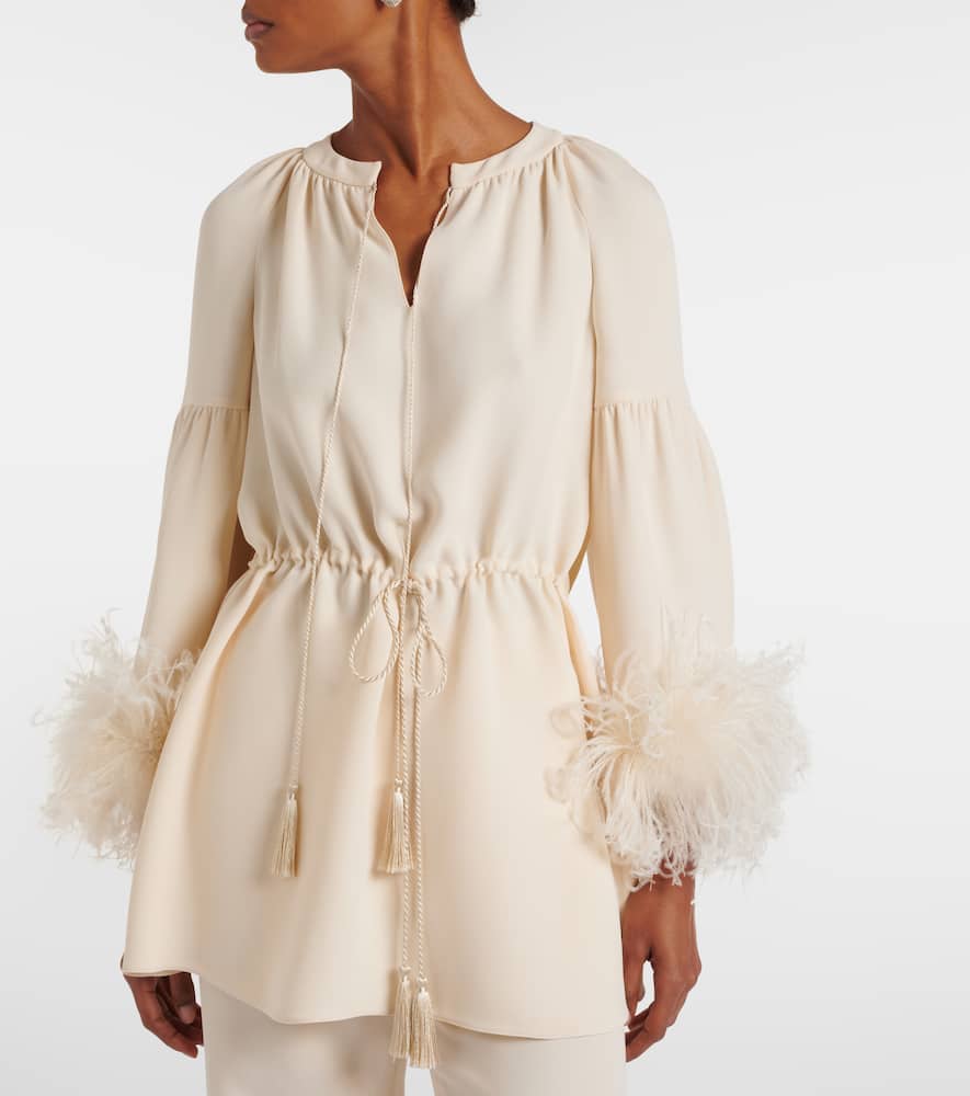 Cady Couture feather-trimmed tunic