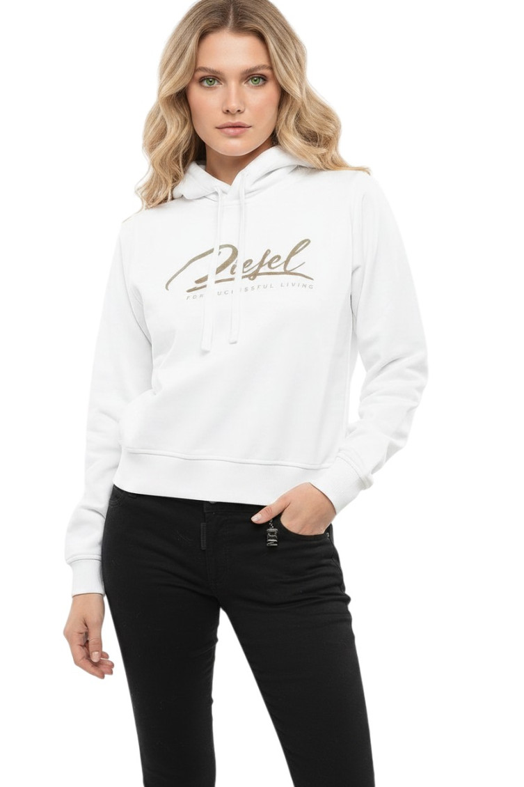 White Logo Hood Sweatshirt