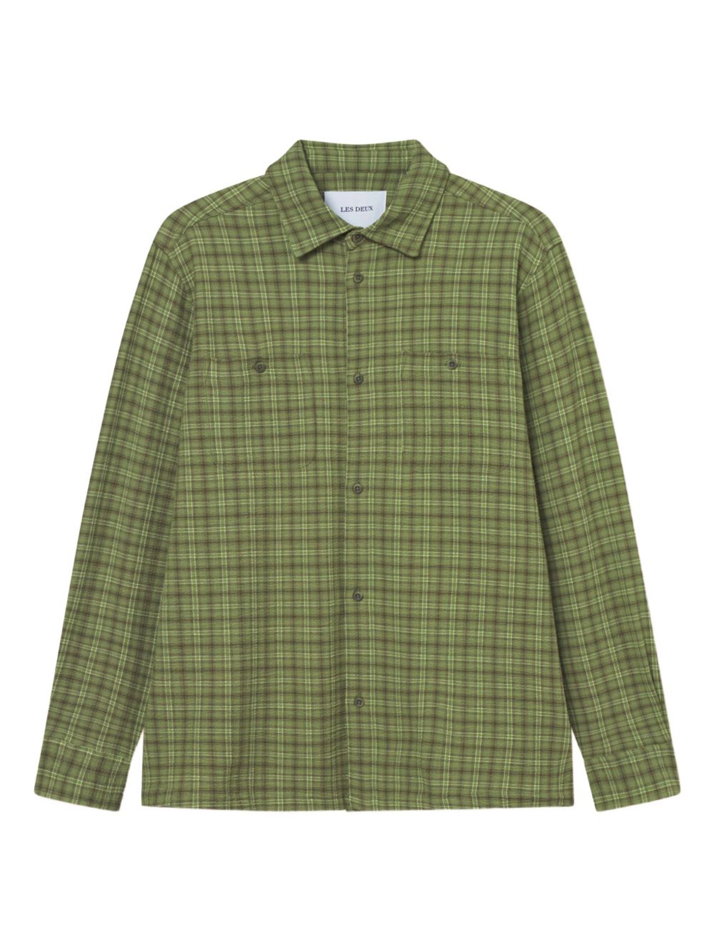 Checked chest-pocket shirt - Green