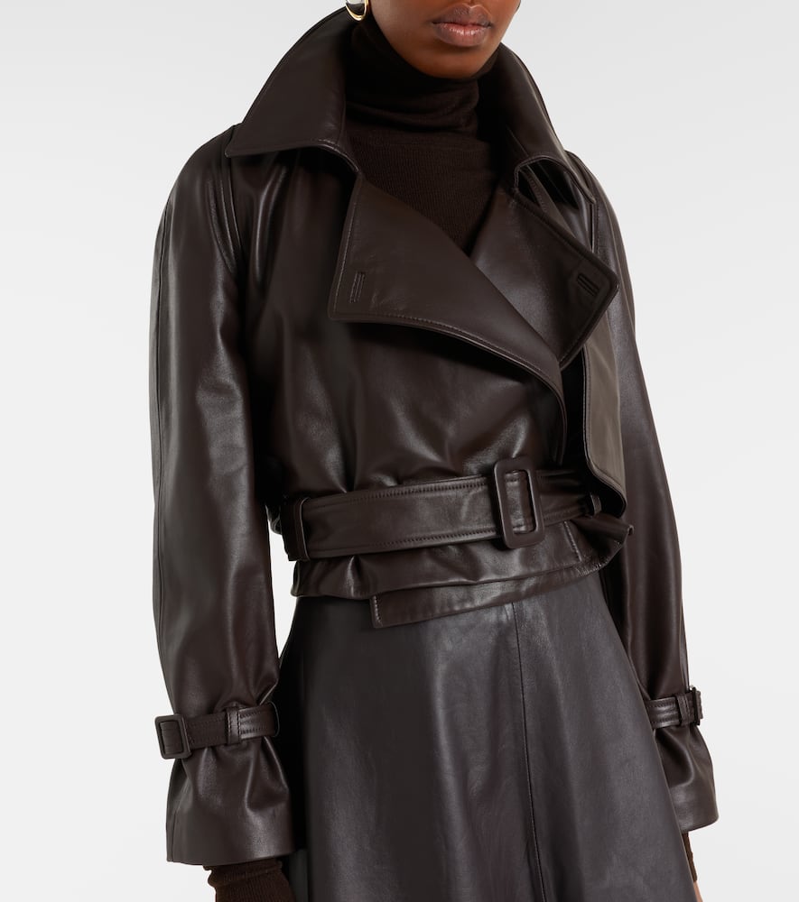 Hatti cropped leather jacket