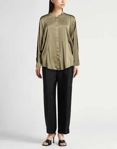 Forte_forte Woman Shirt Sage green Size 4 Silk, Elastane