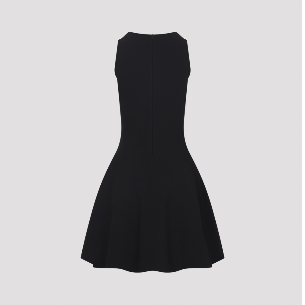 Black Round Neck Mini Dress