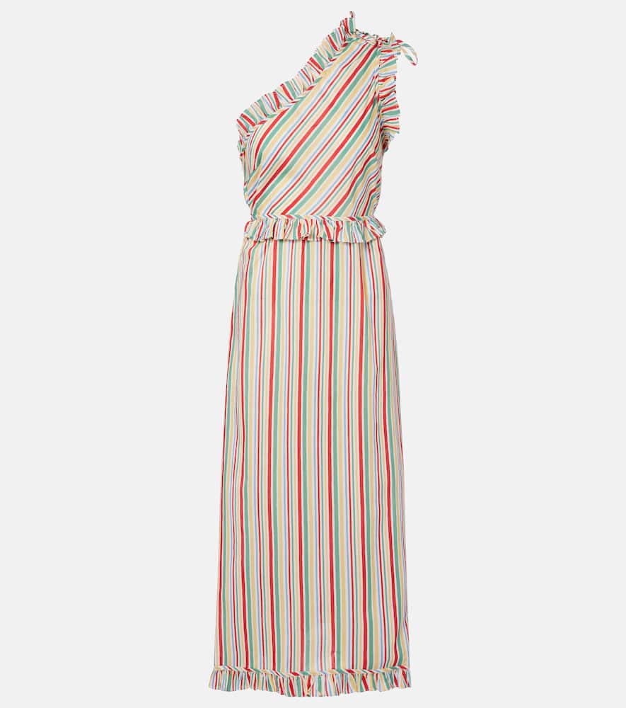 Arabelle striped cotton midi dress