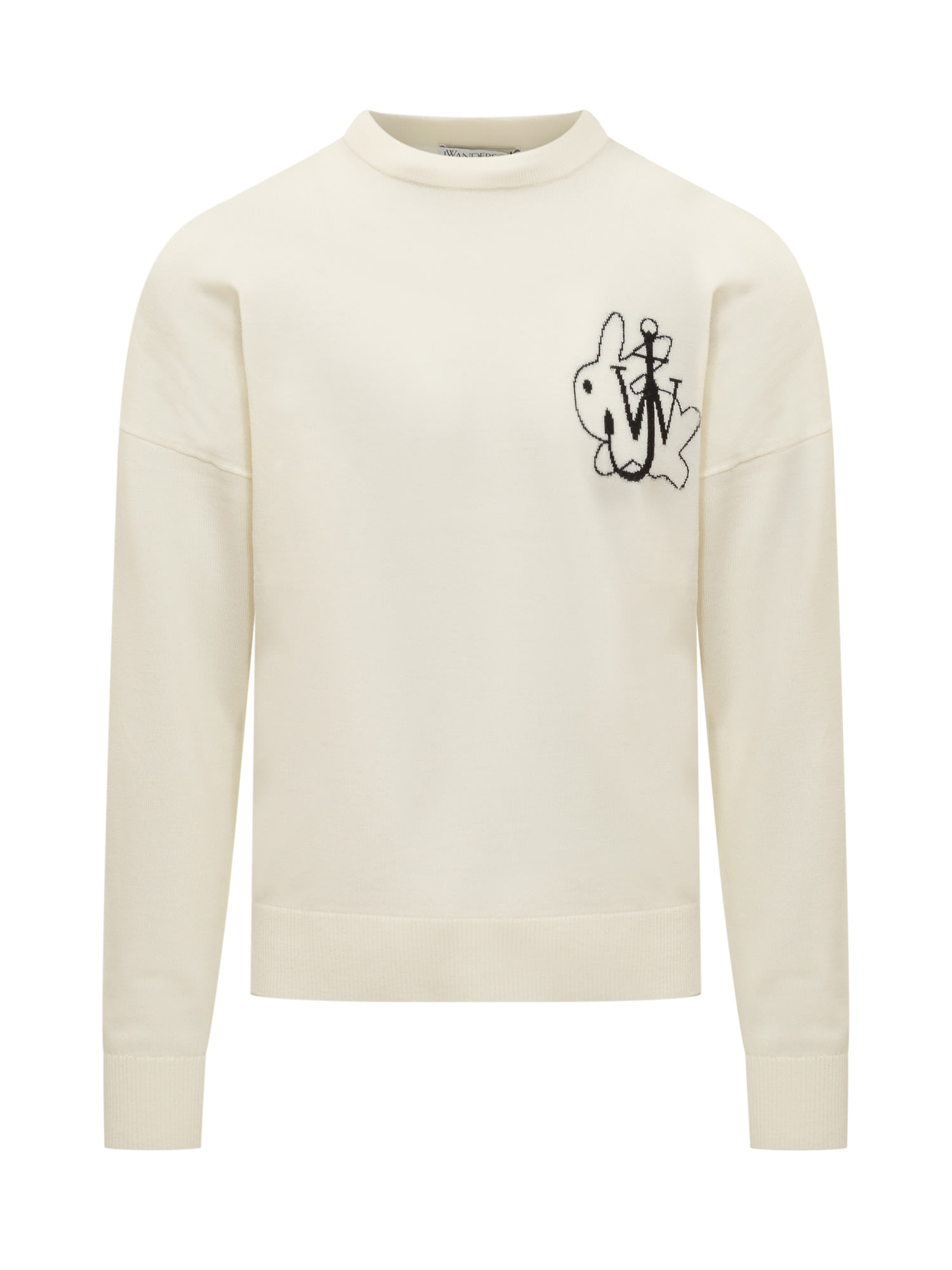 Logo-embroidered crew-neck jumper - White
