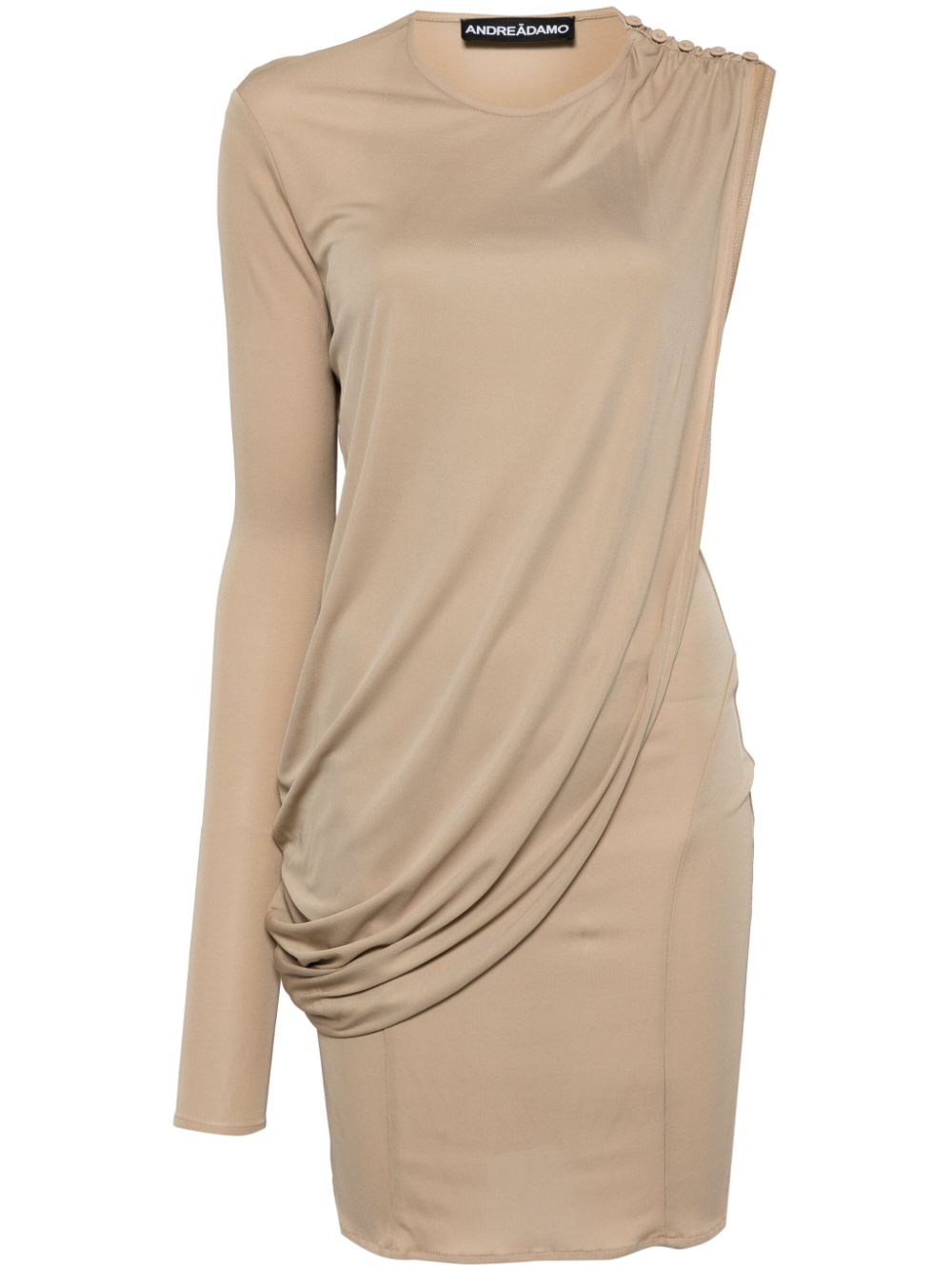 Assimetric draped dress - Neutrals