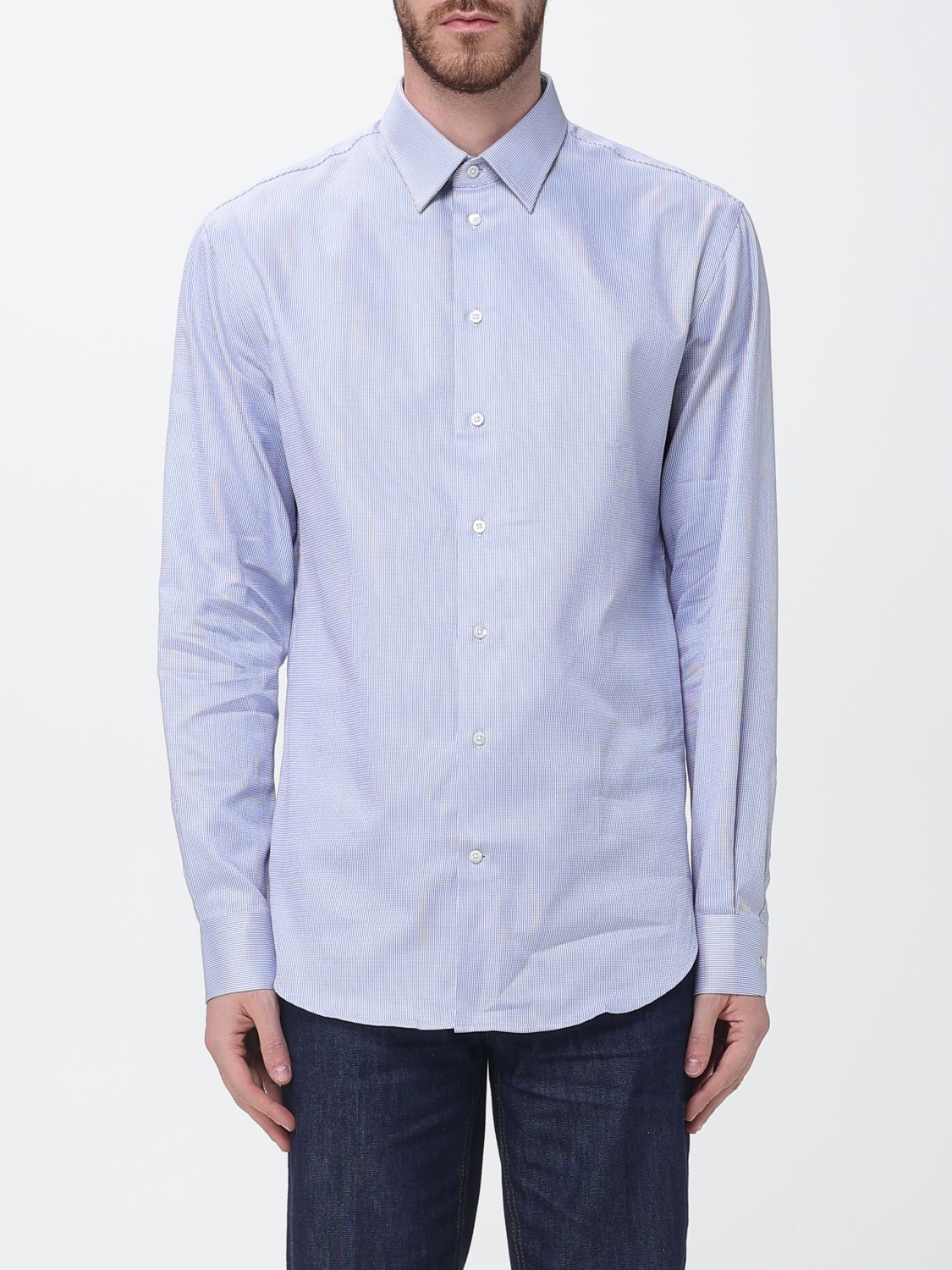 Shirt Men color Gnawed Blue