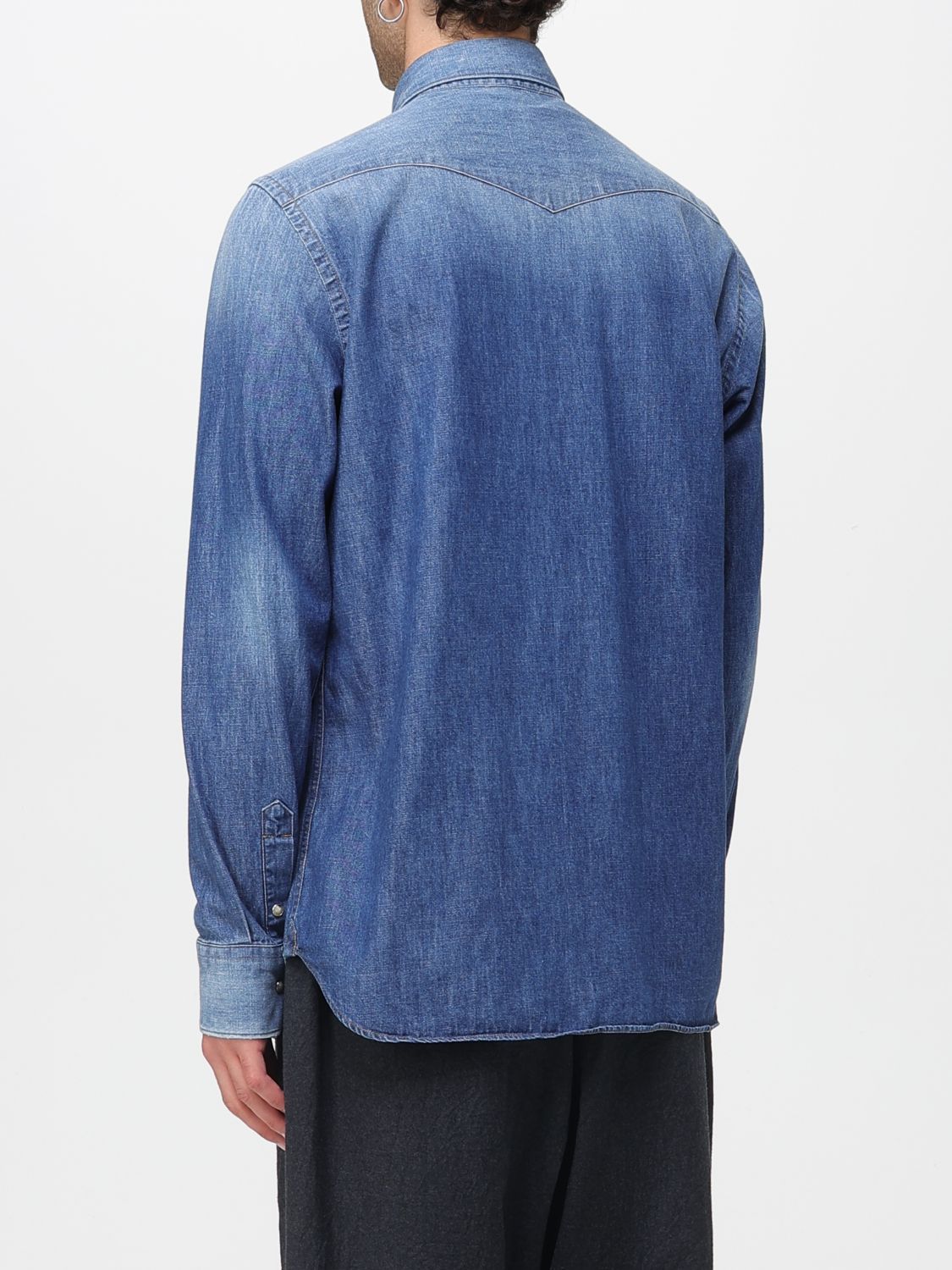 Washed-denim shirt - Blue