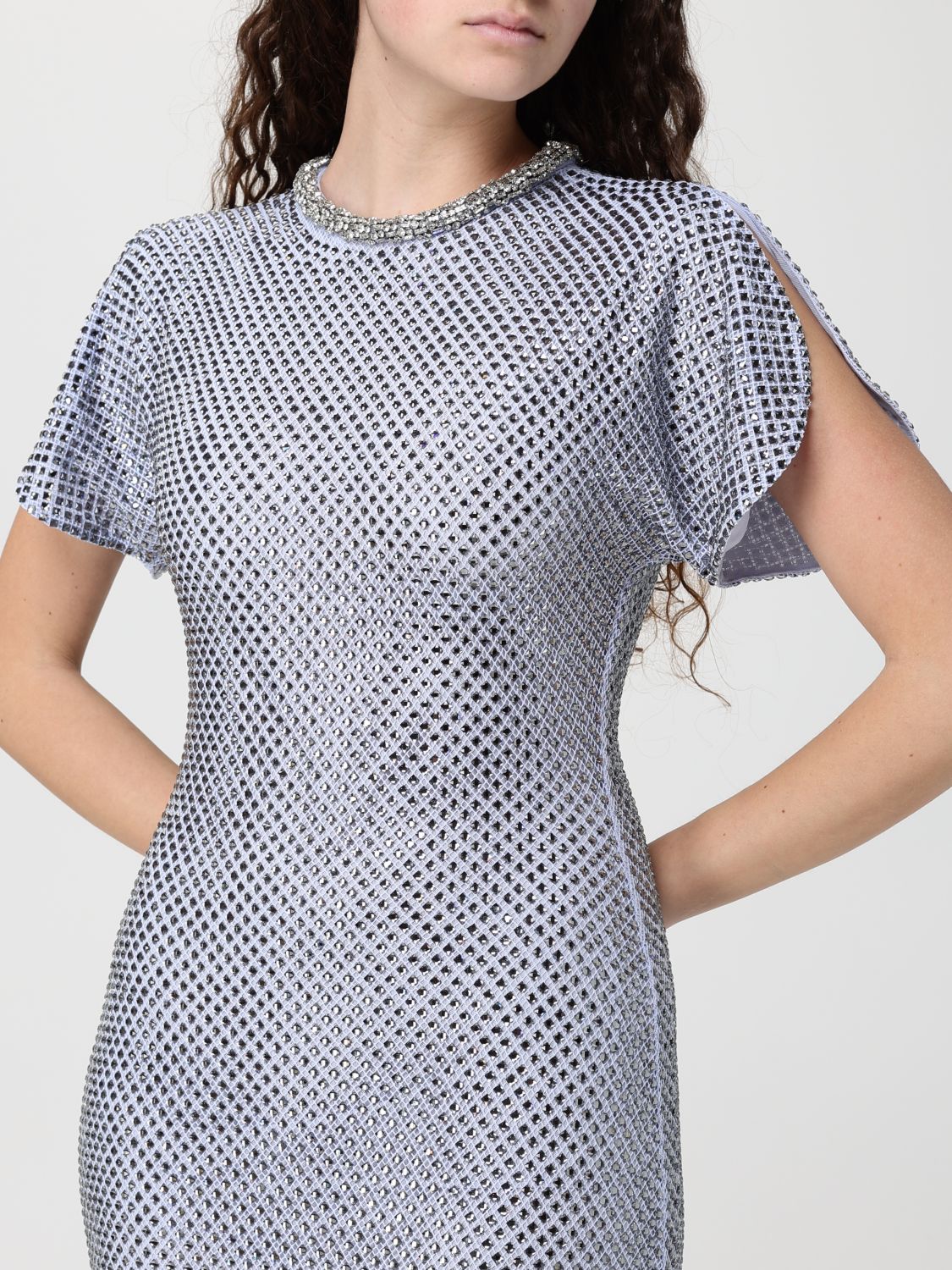Rhinestone Mesh Midi Dress