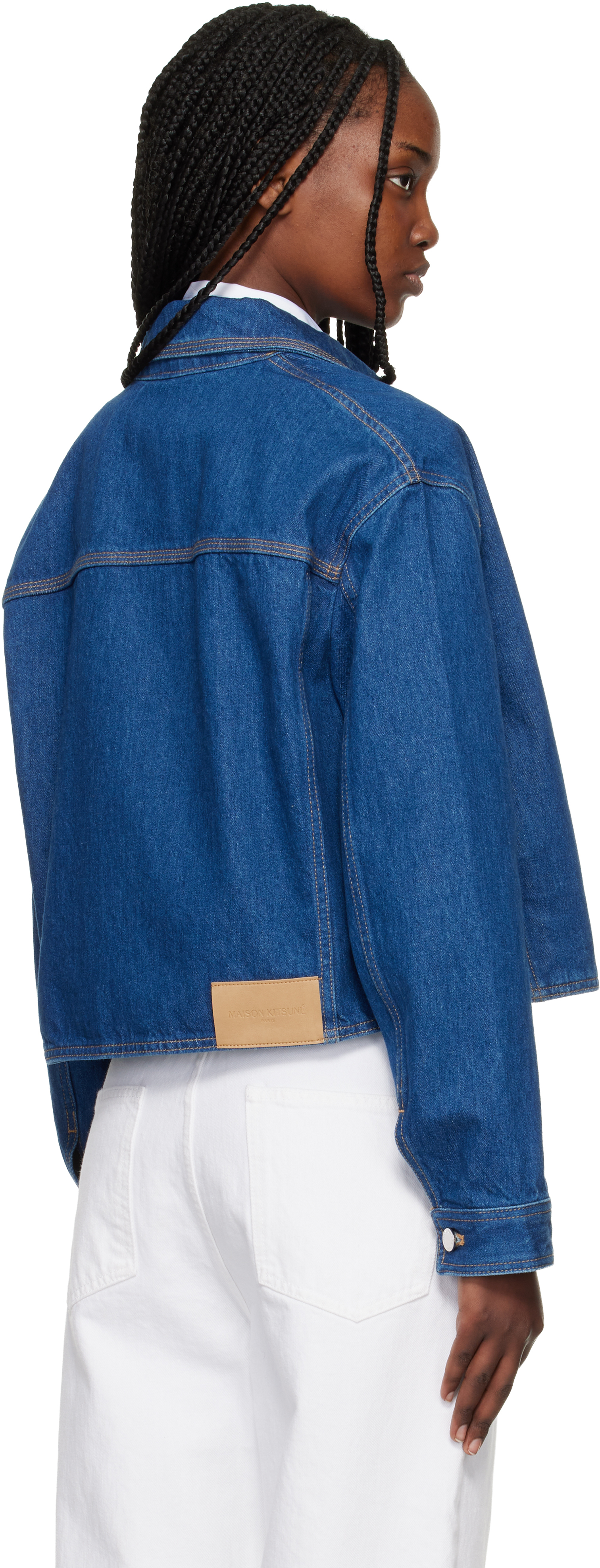 Blue Cropped Denim Jacket