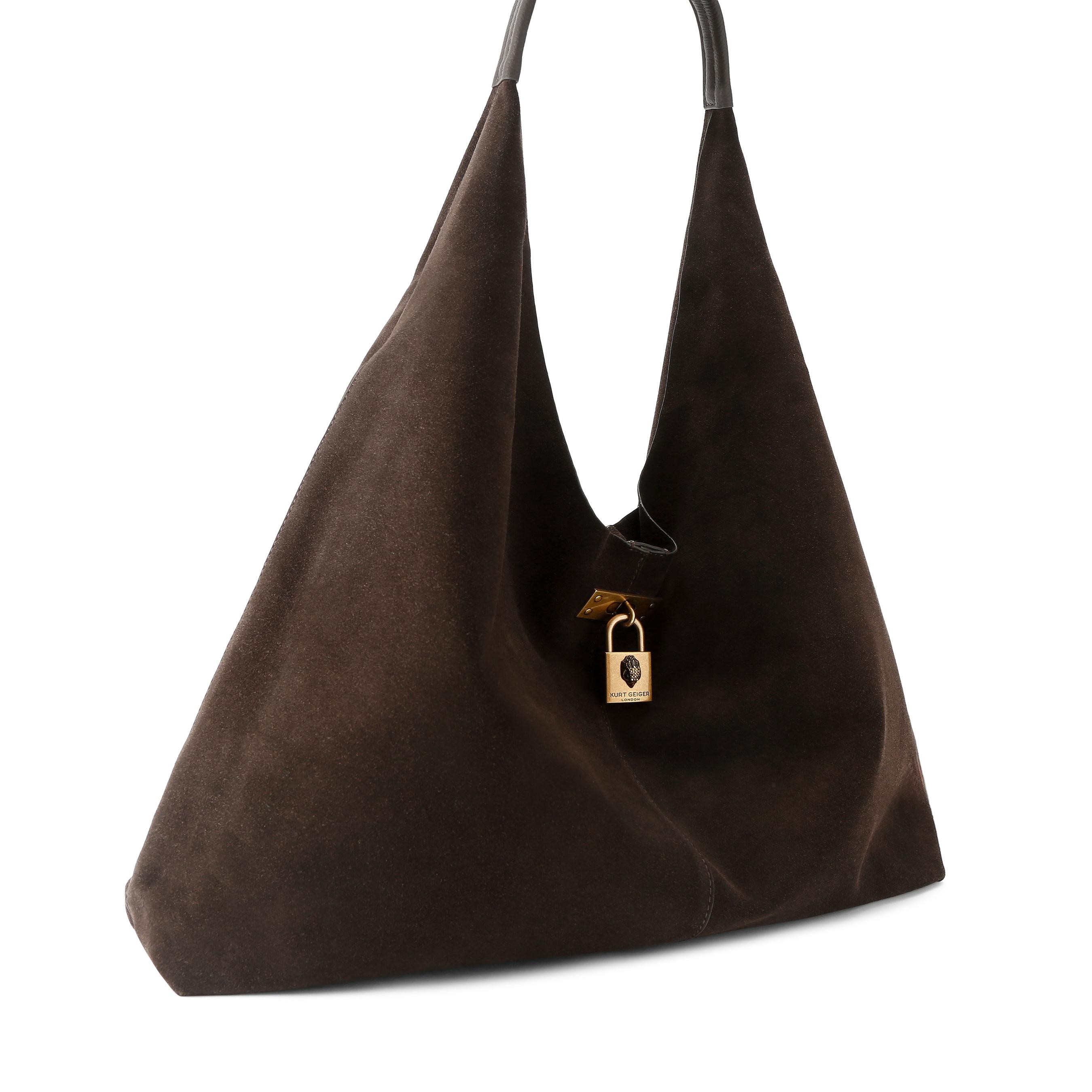 Kurt Geiger London Womens Suede Brixton Slouch Hobo Bag - Brown - One