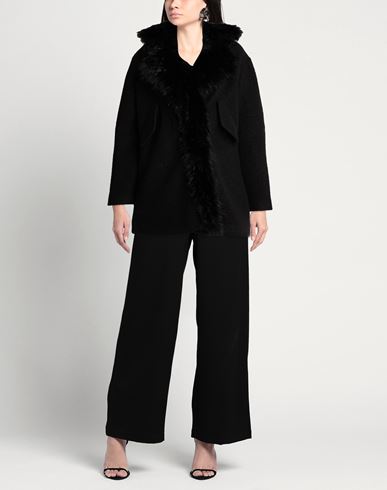 Woman Coat Black Size 4 Polyester, Viscose