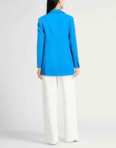 Woman Blazer Azure Size 6 Polyester, Elastane