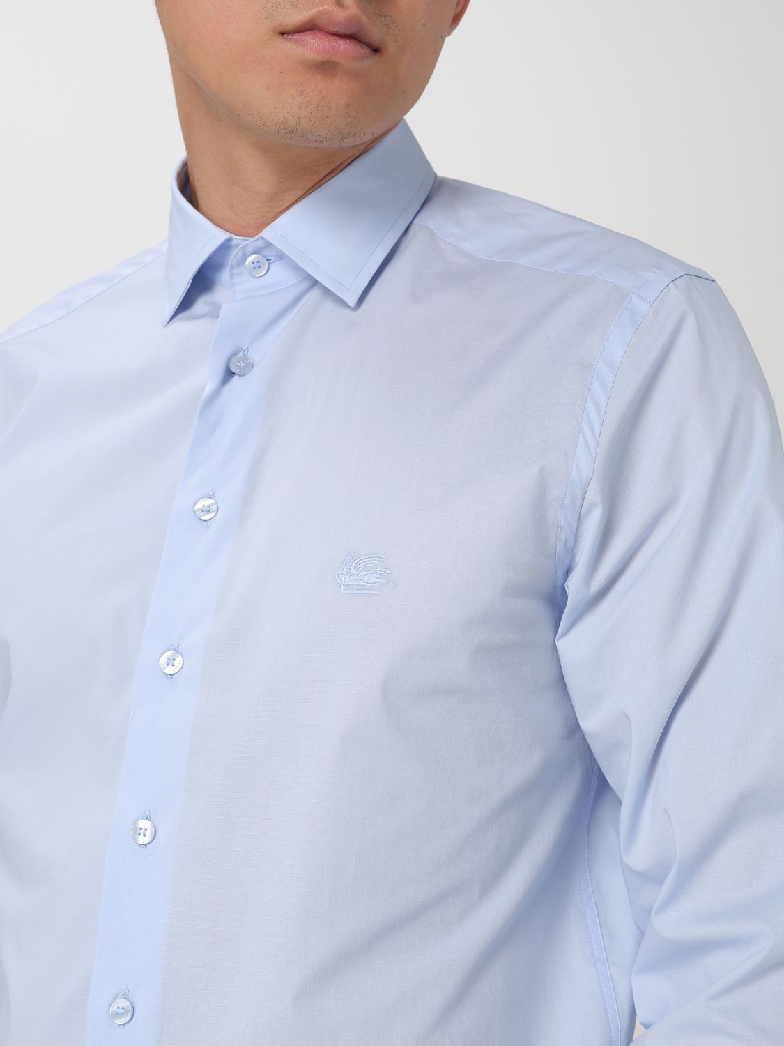 Shirt Men color Gnawed Blue