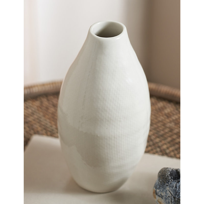 Natural Marley Small Glazed Earthenware Vase 25cm 