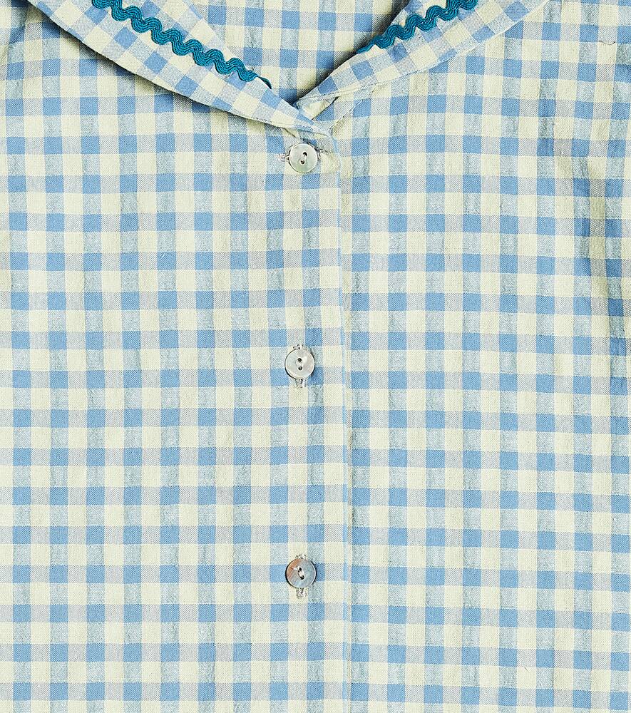 La Coqueta Georgina gingham cotton-blend shirt