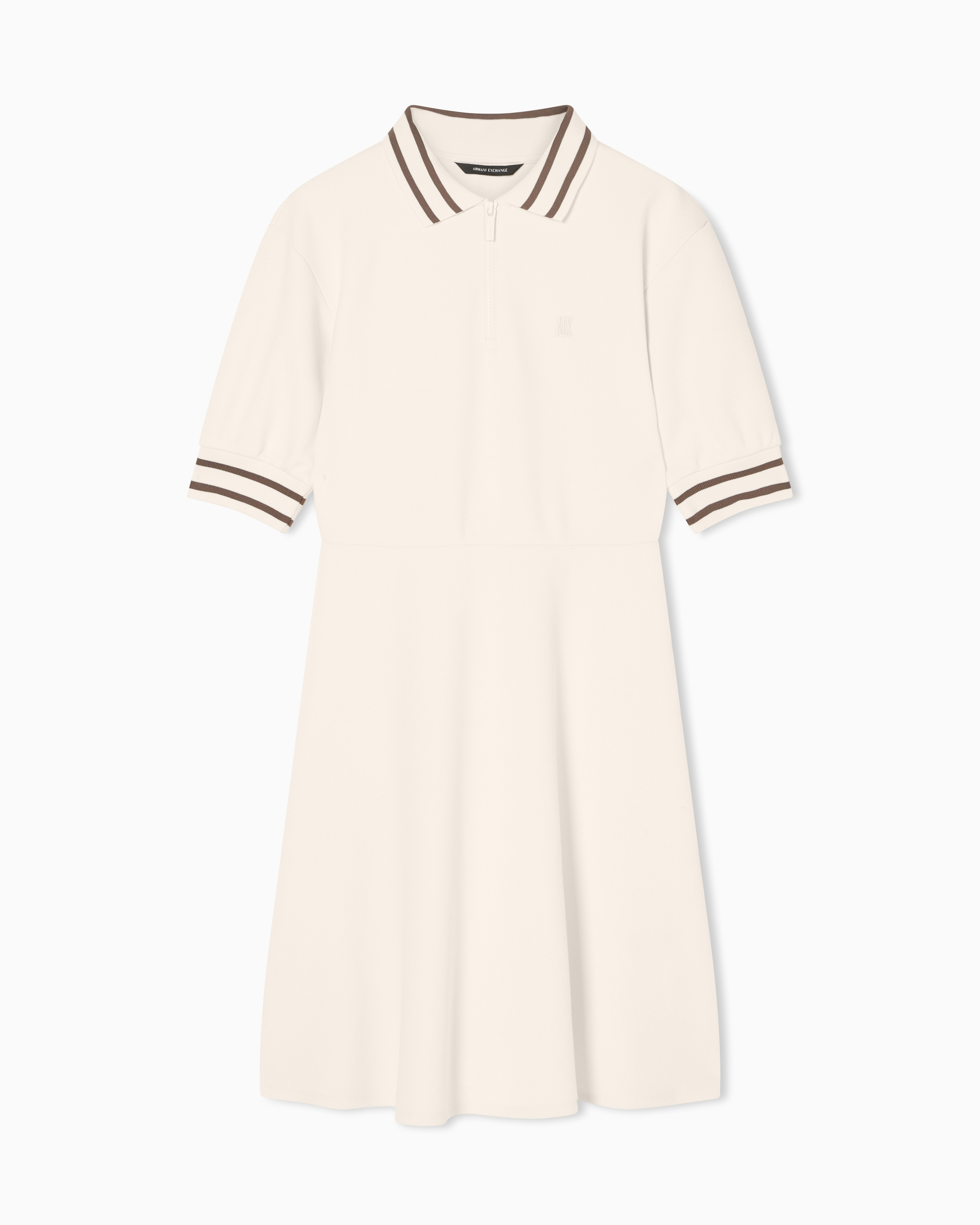 Short Stretch Piquet Dress with Contrasting Trim