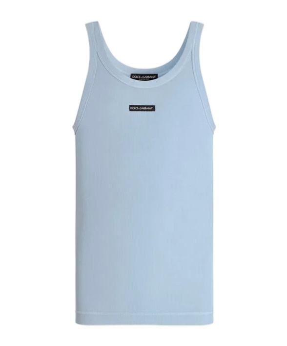 Cotton tank top with print