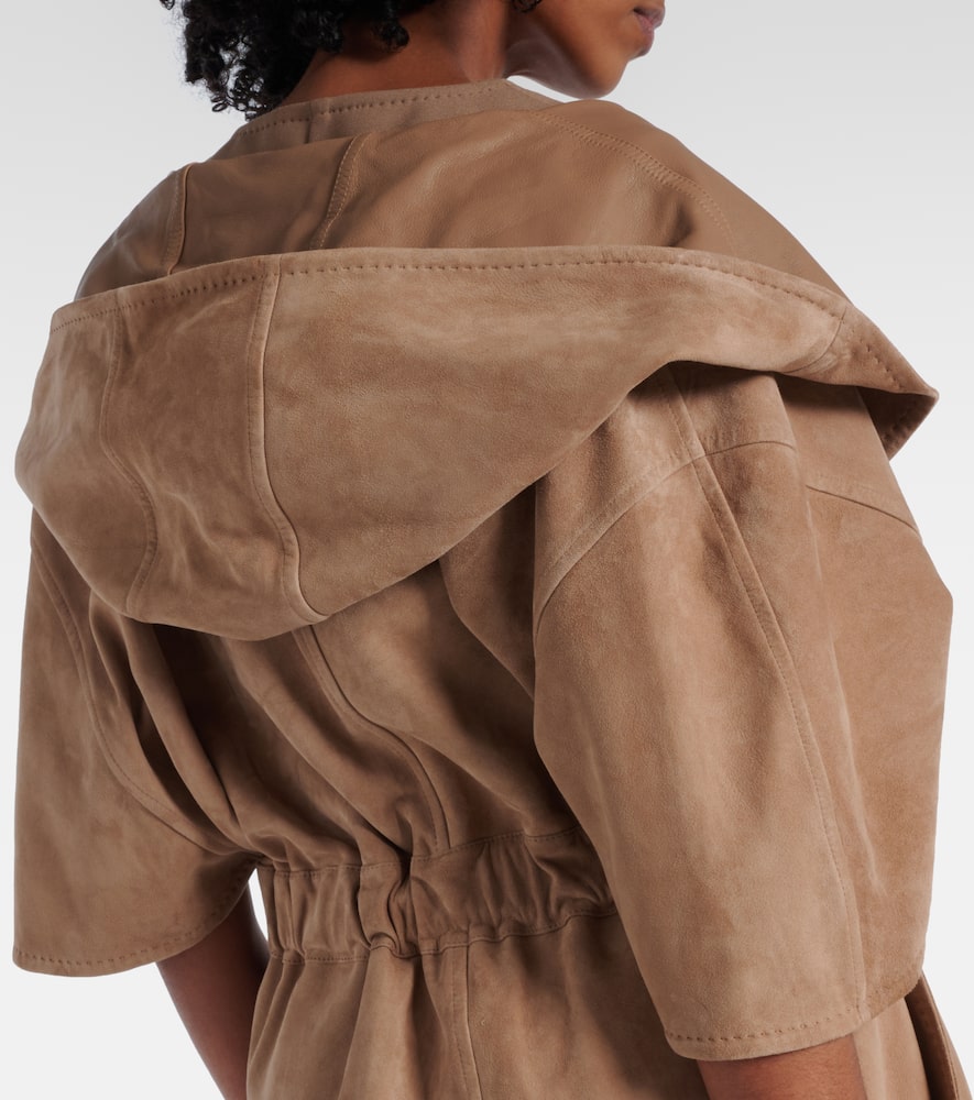Chiffon suede wrap coat