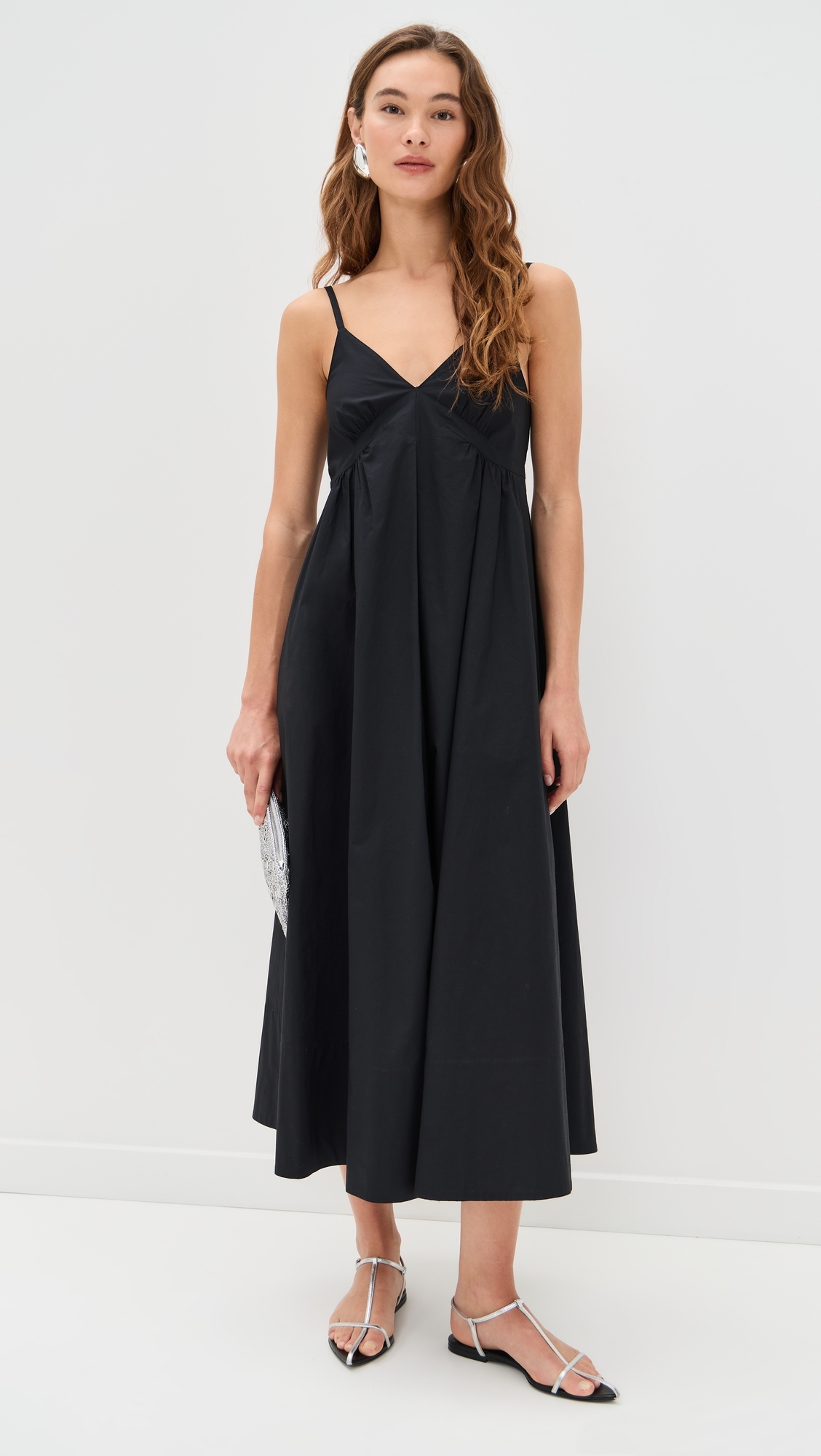 Barker Dress in Stretch Poplin Black
