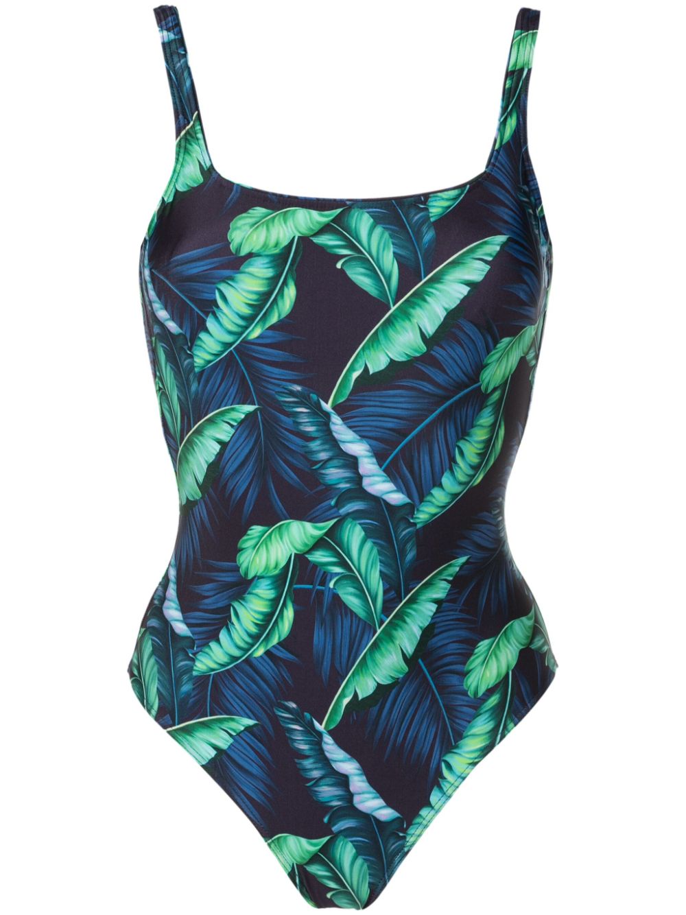 Hapuna leaf-print swimsuit - Blue